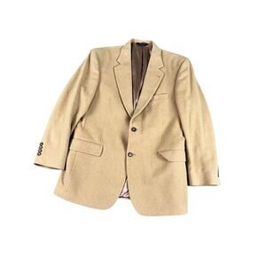 Jos A Bank Men's Tan Camel Hair Two-Button Blazer Sport Coat Size 42R